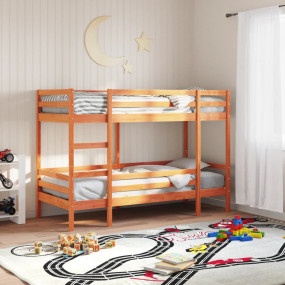 Bunk Bed Wax brown Solid Pine Wood, Plywood Twin Durabl...