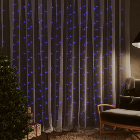 Curtain Fairy Light Blue Plastic 9.8x9.8ft Curtain Fair...