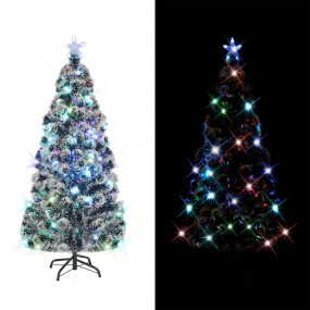 Christmas Tree Green and White Fiber optic, steel, PVC ...