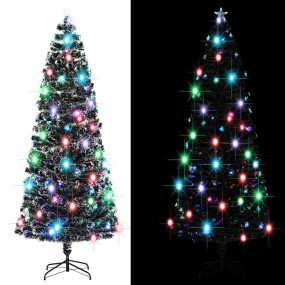 Christmas Tree Green and white Fiber optic, PVC 8 ft