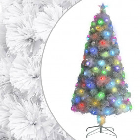 Artificial Christmas Tree White Fiber optic, PVC, Steel...