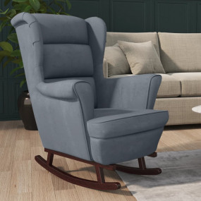 Rocking Chair Dark grey Velvet (100% polyester), solid ...