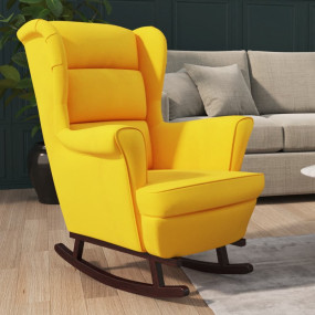 Rocking Chair Yellow Velvet (100% polyester), solid rub...