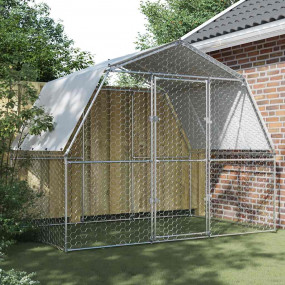 Chicken Cage Silver Galvanized steel, PE (polyethylene)...