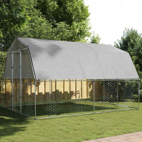 Chicken Cage Silver Galvanized steel, Polyethylene Larg...