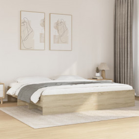 Bed Frame Sonoma Oak Engineered wood, Plywood 71 x 79 i...
