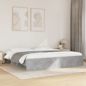 Bed Frame Concrete Grey Engineered wood King Storage Be...