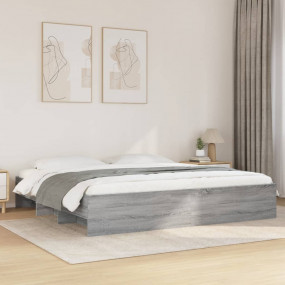 Bed Frame Grey Sonoma Engineered wood, Plywood Super Ki...
