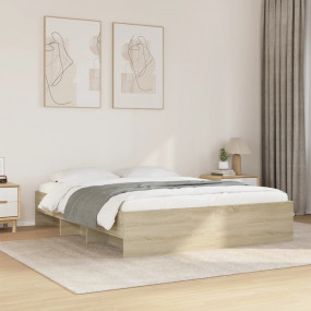 Bed Frame Sonoma oak Engineered wood 63 x 79 in Bed Fra...