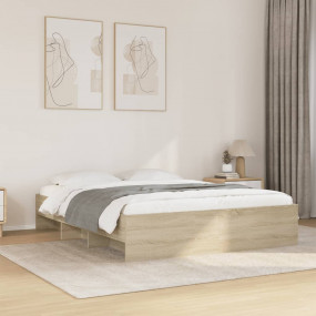 Bed Frame Sonoma oak Engineered wood, Plywood King Bed ...