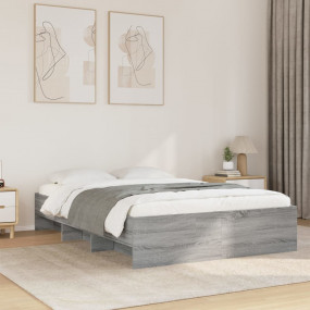Bed Frame Gray Sonoma Engineered Wood, Plywood Full Bed...