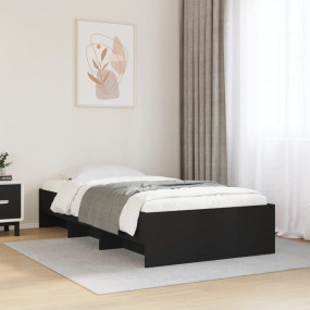 Bed Frame Black Engineered wood Single Bed Frame Rectan...