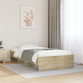 Bed Frame Sonoma Oak Engineered Wood Twin Modern Bed Fr...