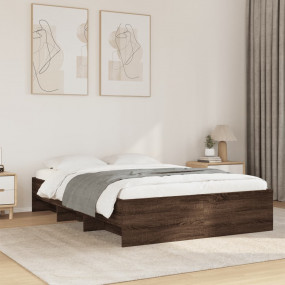 Bed Frame Brown Oak Engineered Wood Double Bed Frame