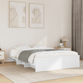 Bed Frame White Engineered wood Full Bed Frame Rectangu...