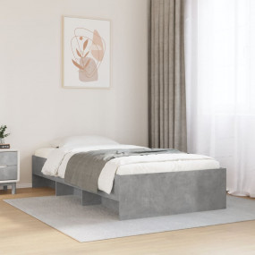 Bed Frame Concrete gray Engineered wood, Plywood Small ...