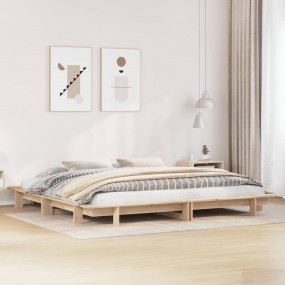 Bed Frame Natural Wood Solid pine wood; Plywood Super K...