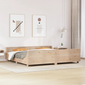 Bed Frame Natural wood Solid Pine Wood Super King Styli...