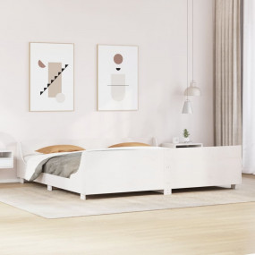 Bed Frame White Solid pine wood Super King Bed Frame