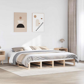 Bed Frame Natural wood Solid Pine Wood Double Bed Frame