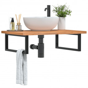 Basin Shelf Beech Wood, Black Solid Beech Wood, Lacquer...