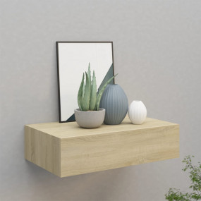 Drawer Shelf Oak MDF, metal Medium Wall mounting Drawer...