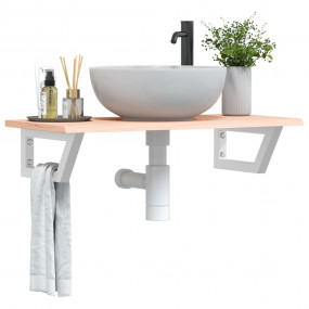 Basin Shelf Solid Oak Solid oak wood, Steel 31.5 x 15.7...