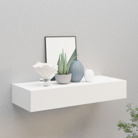 Drawer Shelf White MDF, metal Compact Wall-Mounted Shel...