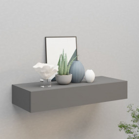 Drawer Shelf Grey MDF 23.6 x 9.3 x 3.9 in Drawer Shelf