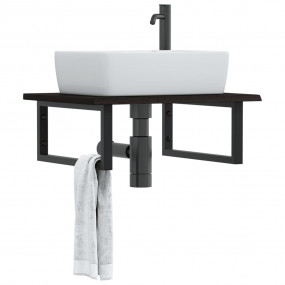 Basin Shelf Dark Brown Solid oak wood