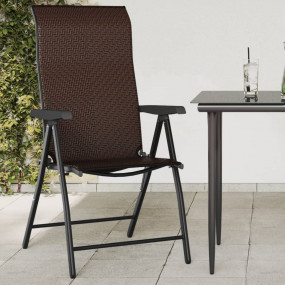 Garden Chair Set of 4 Brown PE rattan Medium Foldable