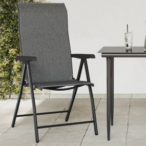 Garden Chair Set of 4 Grey PE Rattan & Powdered Steel F...