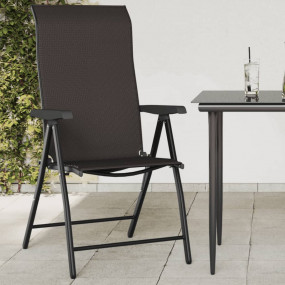 Garden Chair Set of 8 Black Coffee PE rattan, powder-co...