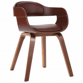Dining Chair Brown Faux leather (100% polyester), Bentw...