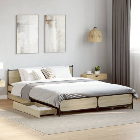 Bed Frame Sonoma oak Engineered wood Double Bed Frame