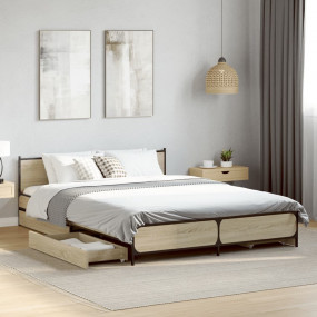 Bed Frame Sonoma oak Engineered wood Double Bed Frame