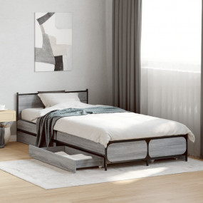 Bed Frame Gray Sonoma Engineered wood Single Bed Frame