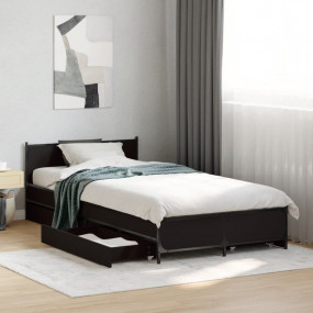 Bed Frame Black Engineered wood, steel Small Single Bed...
