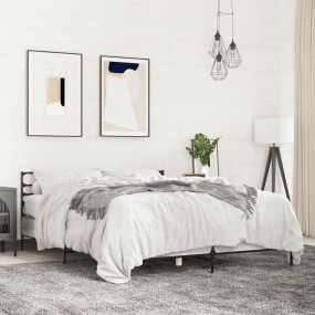 Bed Frame Gray Sonoma Engineered wood, metal, plywood S...
