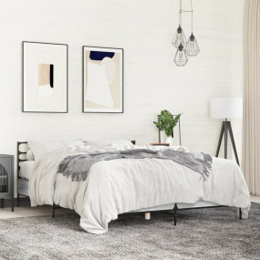 Bed Frame Gray sonoma Engineered wood, metal 53.1x74.8 ...