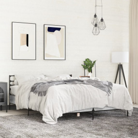 Bed Frame Grey Sonoma Engineered wood, metal, plywood 5...