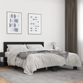 Bed Frame Black Engineered wood, metal, plywood Double ...