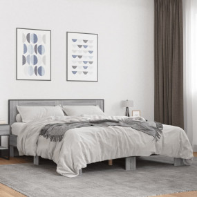 Bed Frame Grey Sonoma Engineered Wood King Size Durable