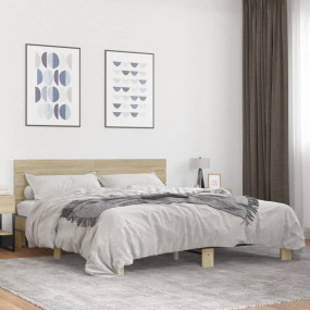 Bed Frame Sonoma oak Engineered wood Super King Modern