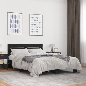 Bed Frame Black Engineered wood, Metal, Plywood Full To...