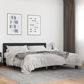 Bed Frame Black Engineered Wood Full Modern Bed Frame
