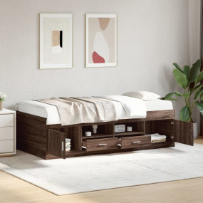 Daybed Brown Oak Engineered wood Single Daybed Rectangu...