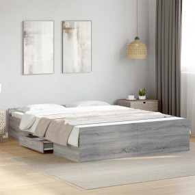 Bed Frame Grey Sonoma Engineered wood 63 x 79 in Bed Fr...