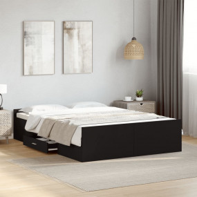 Bed Frame Black Engineered wood Small Double Bed Frame