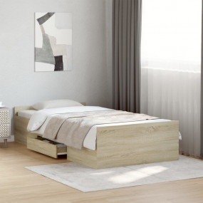 Bed Frame Sonoma Oak Engineered wood, Plywood Twin Bed ...